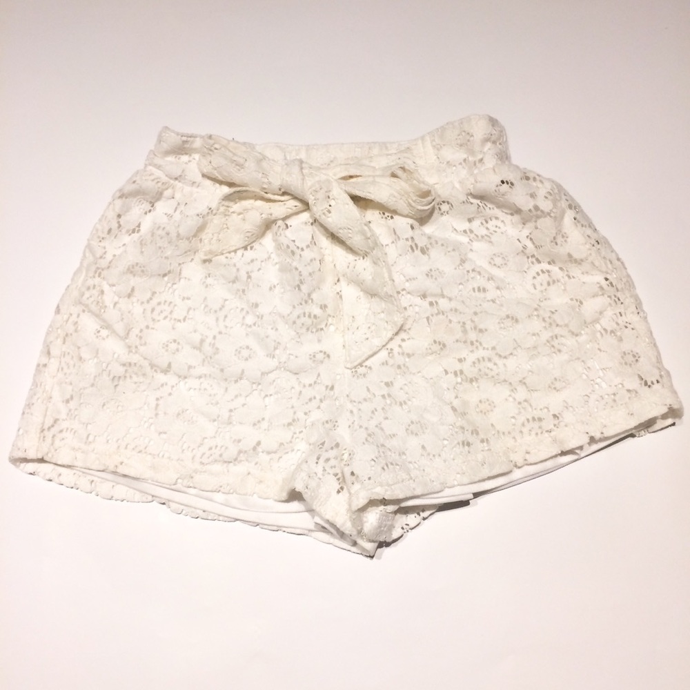 Charlotte Russe Front-Tie White Shorts